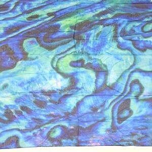 Scarf Wrap Blue Green Water Color Abstract Pattern Artsy Boho Ecclectic